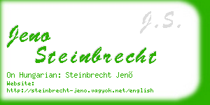 jeno steinbrecht business card